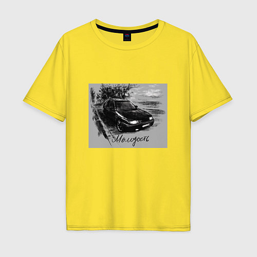 Мужская футболка оверсайз Весна, природа, молодость / Желтый – фото 1