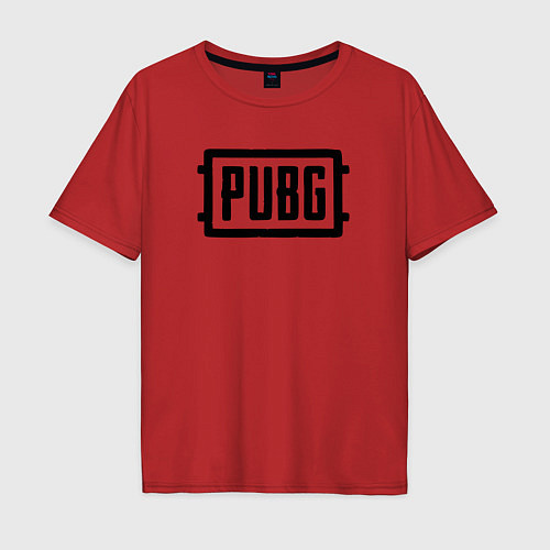 Мужская футболка оверсайз Логотип Pubg / Красный – фото 1