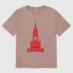 Футболка оверсайз мужская Kremlin Moscow, цвет: пыльно-розовый