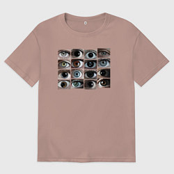 Мужская футболка оверсайз Разнообразие глаз