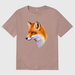 Мужская футболка оверсайз Лиса смотрит