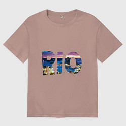 Футболка оверсайз мужская Рио, цвет: пыльно-розовый