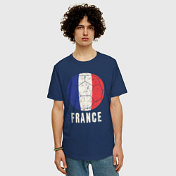 Футболка оверсайз мужская Футбол Франции, цвет: тёмно-синий — фото 2