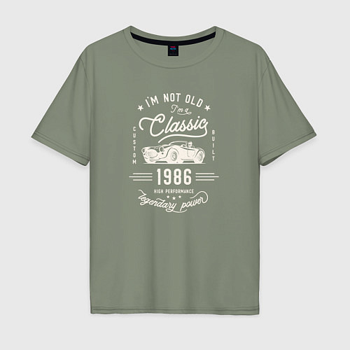 Мужская футболка оверсайз Я классический 1986 / Авокадо – фото 1