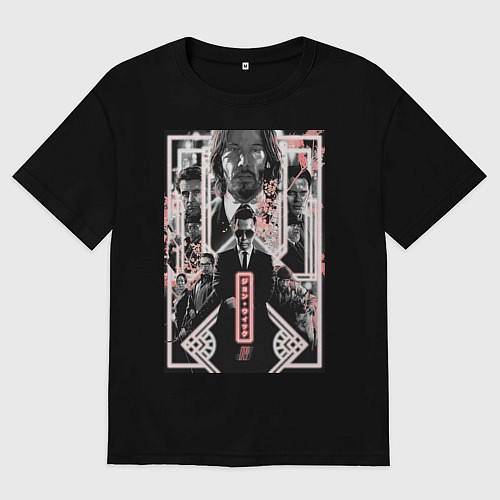 Мужская футболка оверсайз John Wick Chapter four poster / Черный – фото 1