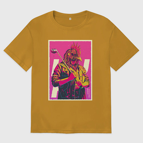 Мужская футболка оверсайз Dangerous Jacket / Горчичный – фото 1