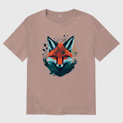 Футболка оверсайз мужская Огненная лисица, цвет: пыльно-розовый