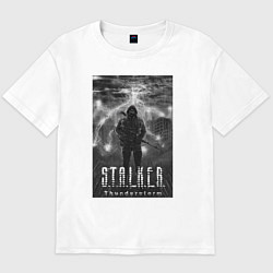 Футболка оверсайз мужская Stalker thunderstorm, цвет: белый