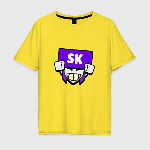 Мужская футболка оверсайз Значок болельщика SK Brawl Stars / Желтый – фото 1