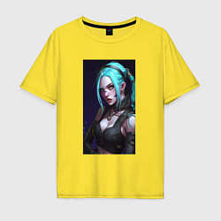 Футболка оверсайз мужская Fantasy Jinx Arcane League of Legends, цвет: желтый
