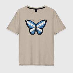 Мужская футболка оверсайз Шотландия бабочка