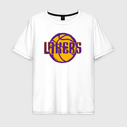 Футболка оверсайз мужская Lakers ball, цвет: белый