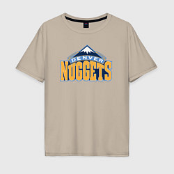 Футболка оверсайз мужская Denver Nuggets, цвет: миндальный