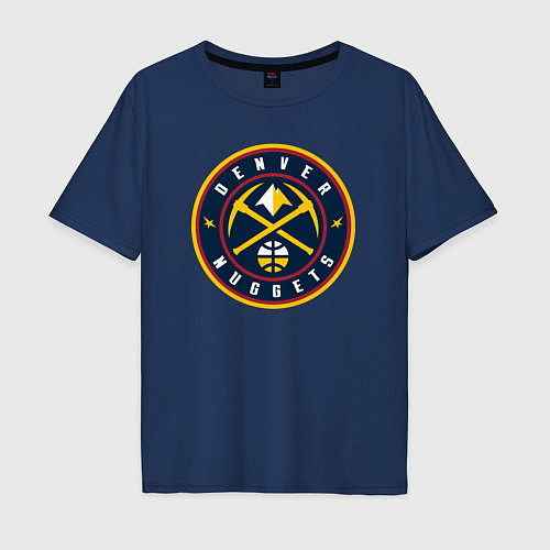 Мужская футболка оверсайз Denver Nuggets / Тёмно-синий – фото 1
