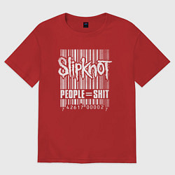 Футболка оверсайз мужская Slipknot bar code, цвет: красный