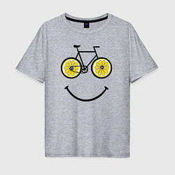 Мужская футболка оверсайз Лимонное лето с велосипедом