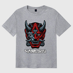 Футболка оверсайз мужская Samurai mask, цвет: меланж