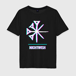Мужская футболка оверсайз Nightwish glitch rock