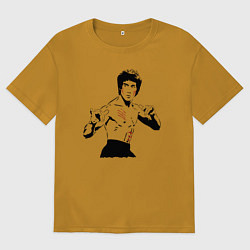 Мужская футболка оверсайз Брюс Ли в крови