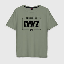 Футболка оверсайз мужская DayZ gaming champion: рамка с лого и джойстиком, цвет: авокадо