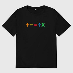 Футболка оверсайз мужская Математические логотипы Эда Ширана, цвет: черный