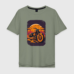 Футболка оверсайз мужская Vintage Harley Tribute, цвет: авокадо