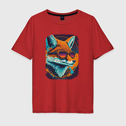 Мужская футболка оверсайз Old Fox with glasses