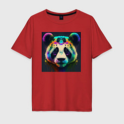 Мужская футболка оверсайз Красочная панда - нейросеть
