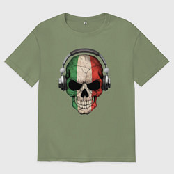 Мужская футболка оверсайз Italy skull music