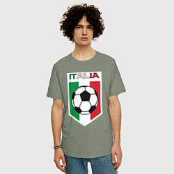 Футболка оверсайз мужская Футбол Италии, цвет: авокадо — фото 2