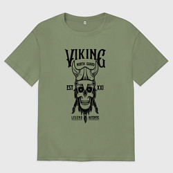 Футболка оверсайз мужская Викинг Воин, цвет: авокадо