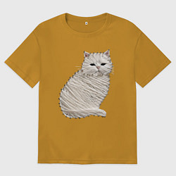 Мужская футболка оверсайз Вышивка Кот