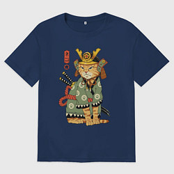 Мужская футболка оверсайз Samurai battle cat
