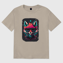 Футболка оверсайз мужская Playful fox, цвет: миндальный