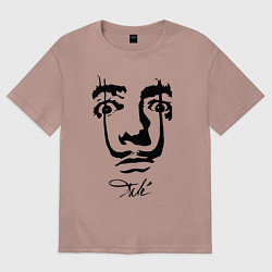 Футболка оверсайз мужская Dali face, цвет: пыльно-розовый