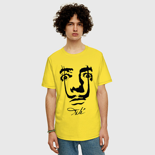 Мужская футболка оверсайз Dali face / Желтый – фото 3