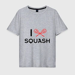 Футболка оверсайз мужская I Love Squash, цвет: меланж