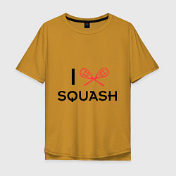 Футболка оверсайз мужская I Love Squash, цвет: горчичный