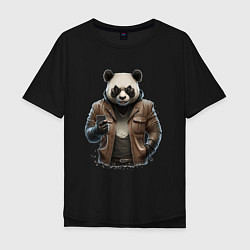 Мужская футболка оверсайз Крутая панда