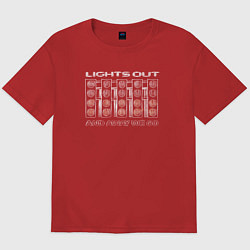 Футболка оверсайз мужская Lights out white, цвет: красный