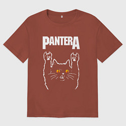 Мужская футболка оверсайз Pantera rock cat