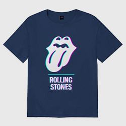 Мужская футболка оверсайз Rolling Stones glitch rock