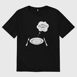 Футболка оверсайз мужская Космическая пища, цвет: черный