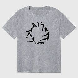 Футболка оверсайз мужская Йога стиль, цвет: меланж