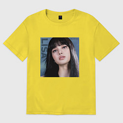 Футболка оверсайз мужская Blackpink Lisa sky, цвет: желтый