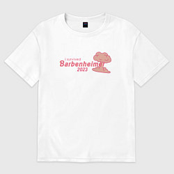 Футболка оверсайз мужская Barbenheimer or Oppenbarbie meme, цвет: белый