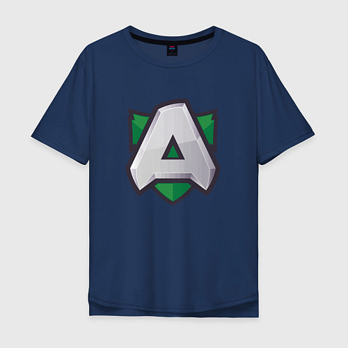 Мужская футболка оверсайз Альянс logo / Тёмно-синий – фото 1