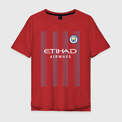 Футболка оверсайз мужская Эрлинг Холанд Манчестер Сити форма 2324, цвет: красный