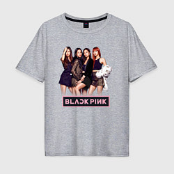 Футболка оверсайз мужская Rose Blackpink kpop, цвет: меланж