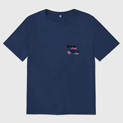 Мужская футболка оверсайз Поцелуйчик Блэк Пинк in you area - мини